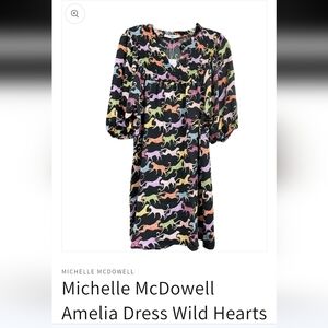 Michelle McDowell animal print sz L Everly Dress smock front top euc $88…